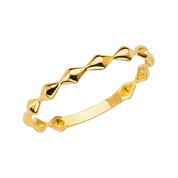 14k Yellow Rose White Gold Wedding Band Stackable - Picture 1 of 3